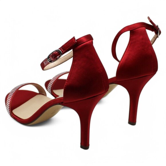 Veniza Womens Leather Open Toe Evening Heels - Picture 6 of 8